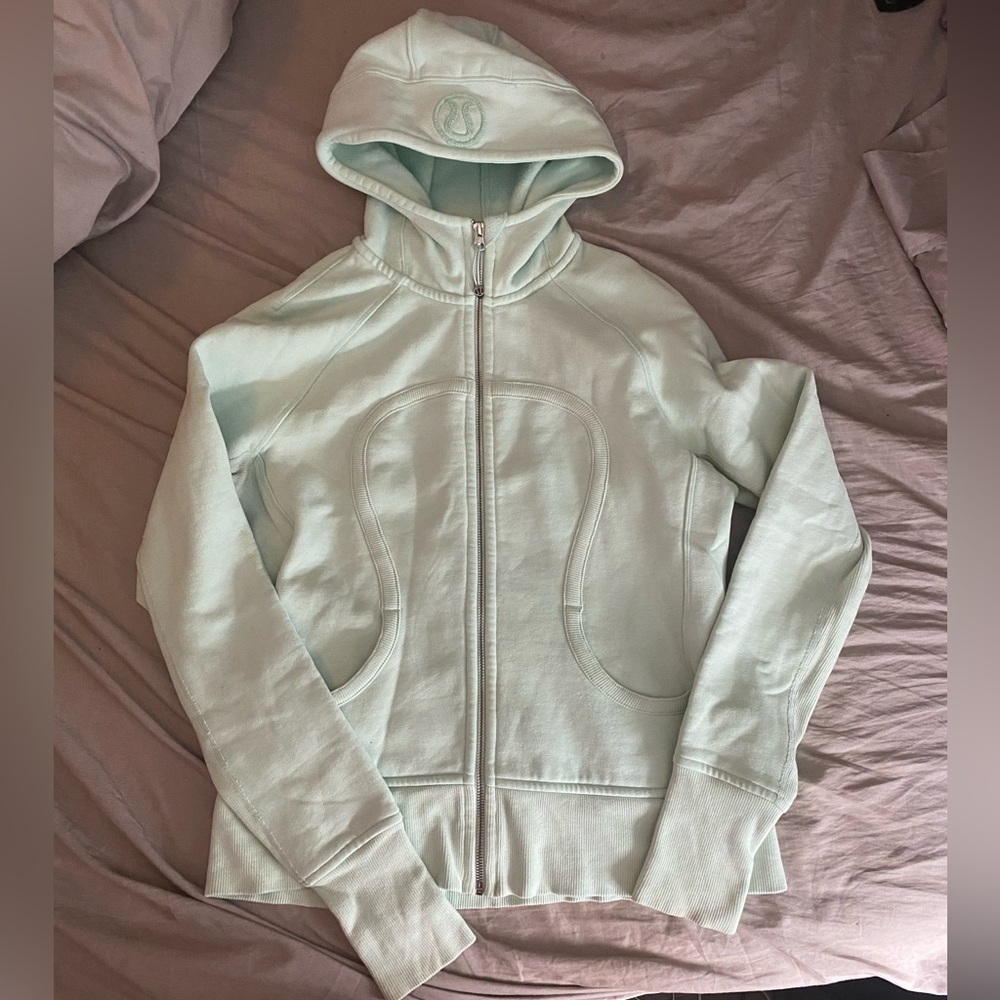 mint greenish lululemon full zip scuba